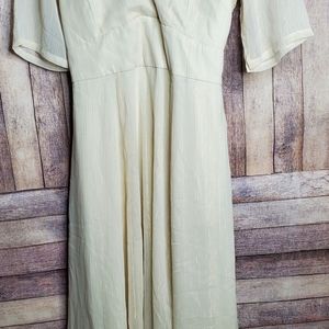 Eshakti Flutter Sleeve Lurex Stripe Chiffon Dress Sz 16 - 1/2 sleeves & to floor